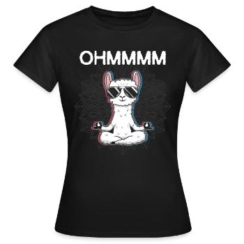 OHMMM Meditation Lama yoga - Frauen T-Shirt - Schwarz - Vorne - AI Model Female 172 dark (172cm)