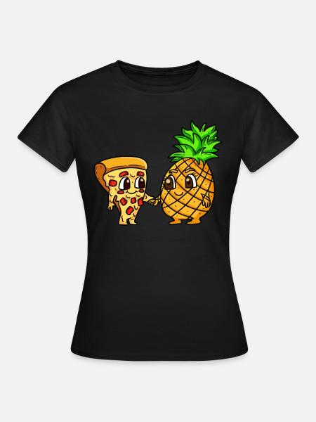 Pizza ANanas Hawaii beste vrienden - Vrouwen T-shirt - zwart