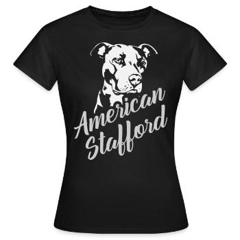 American Stafford Dog Dog Eater Cadeau - T-shirt Femme - noir - Devant - AI Model Female 172 dark (172cm)