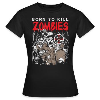Né pour tuer des zombies Halloween - T-shirt Femme - noir - Devant - AI Model Female 172 dark (172cm)