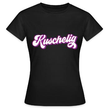 kuschelig | Farben änderbar - Frauen T-Shirt - Schwarz - Vorne - AI Model Female 172 dark (172cm)