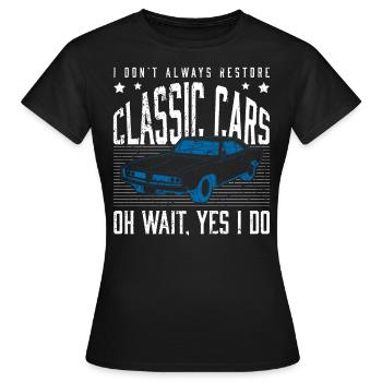 Classic Cars Detailer Oldtimer-Restaurierung - Frauen T-Shirt - Schwarz - Vorne - AI Model Female 172 dark (172cm)