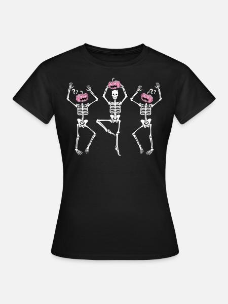 Lustig Tanzende Skelette Halloween Ballerina - Frauen T-Shirt - Schwarz
