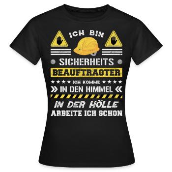 Safety Manager Sicherheitsbeauftragter - Frauen T-Shirt - Schwarz - Vorne - AI Model Female 172 dark (172cm)