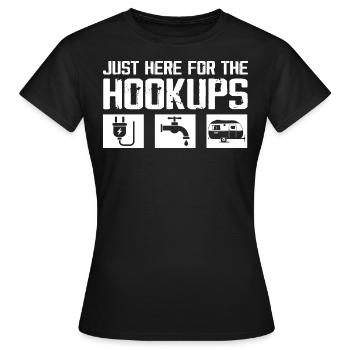 Just Here For The Hookups Caravan Motorhome RV - T-shirt Femme - noir - Devant - AI Model Female 172 dark (172cm)