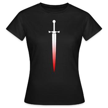 Schwert - Frauen T-Shirt - Schwarz - Vorne - AI Model Female 172 dark (172cm)