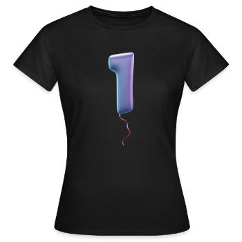 Zahl 1 als Ballon: Geburtstag, Jahrestag, Sieger - Frauen T-Shirt - Schwarz - Vorne - AI Model Female 172 dark (172cm)