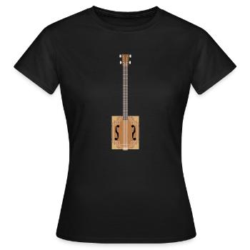 Zigarrenkisten-Gitarre - Frauen T-Shirt - Schwarz - Vorne - AI Model Female 172 dark (172cm)