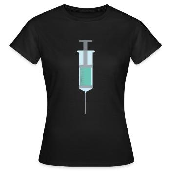 Spritze - Frauen T-Shirt - Schwarz - Vorne - AI Model Female 172 dark (172cm)