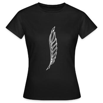 Porte-stylo plume d'oiseau - T-shirt Femme - noir - Devant - AI Model Female 172 dark (172cm)