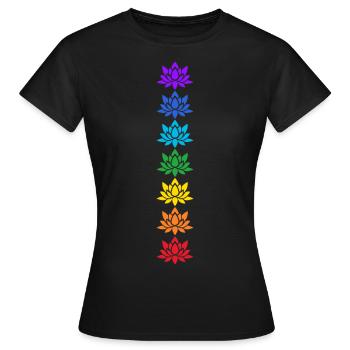 Lotus Blossoms Chakras Yoga Chakra Lotus Flower - Women's T-Shirt - black - Front - AI Model Female 172 dark (172cm)