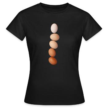 tour de pile d'oeufs - T-shirt Femme - noir - Devant - AI Model Female 172 dark (172cm)