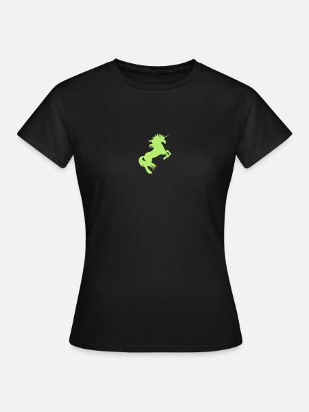 Einhhorn steigend kl - Frauen T-Shirt - Schwarz