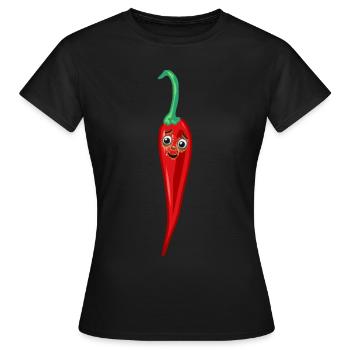 Piment pepperoni chefs de cuisine chef - T-shirt Femme - noir - Devant - AI Model Female 172 dark (172cm)