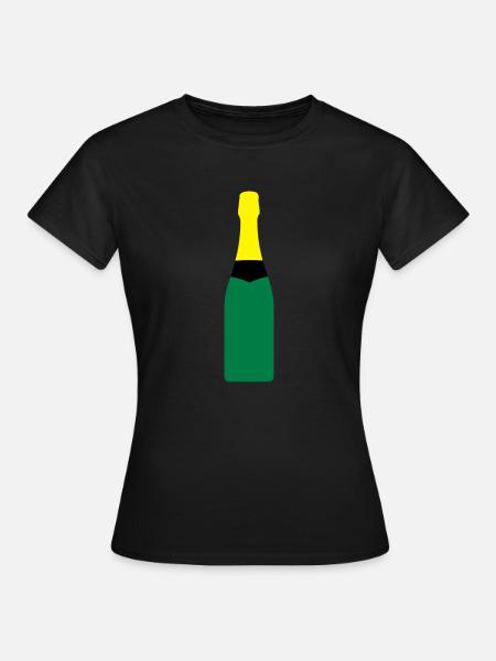 Sektflasche ( bottle) - Frauen T-Shirt - Schwarz