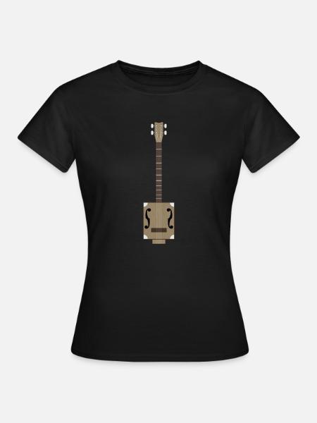 Zigarrenkisten-Gitarre - Frauen T-Shirt - Schwarz