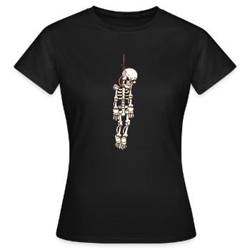 Squelette accroché à la potence - T-shirt Femme - noir - Devant - AI Model Female 172 dark (172cm)
