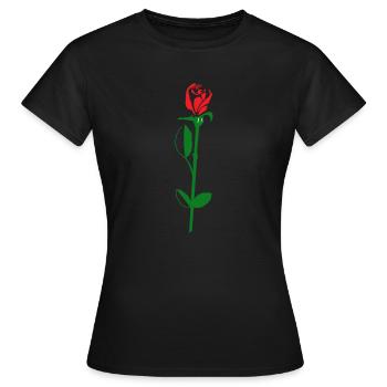 fleur de rose - T-shirt Femme - noir - Devant - AI Model Female 172 dark (172cm)