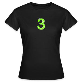 Numéro 3 Snake Kids - T-shirt Femme - noir - Devant - AI Model Female 172 dark (172cm)