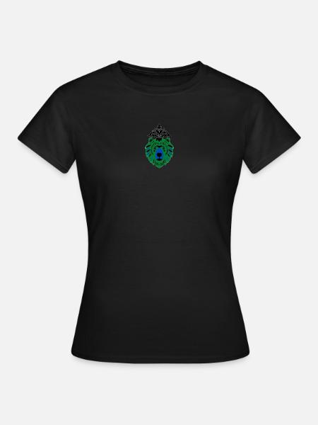 Bär in Grün-Blau - Frauen T-Shirt - Schwarz