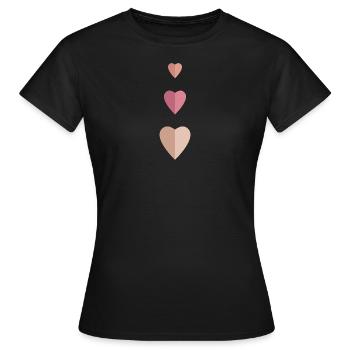 3 Coeurs - T-shirt Femme - noir - Devant - AI Model Female 172 dark (172cm)