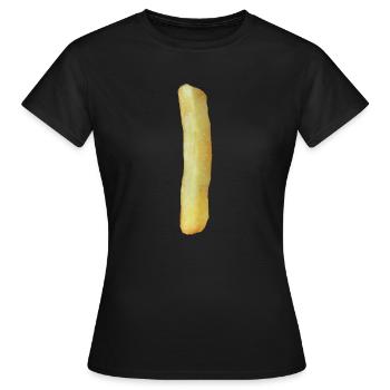 Pommes eins - Frauen T-Shirt - Schwarz - Vorne - AI Model Female 172 dark (172cm)