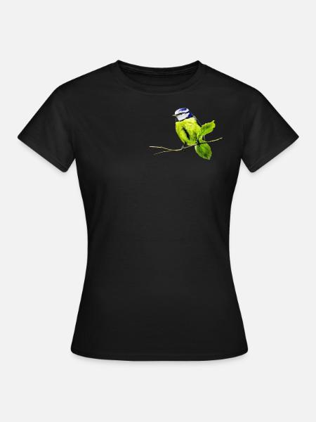 Blauer Tit - Frauen T-Shirt - Schwarz