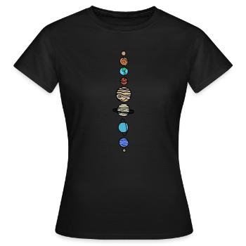 Sonnensystem - Frauen T-Shirt - Schwarz - Vorne - AI Model Female 172 dark (172cm)