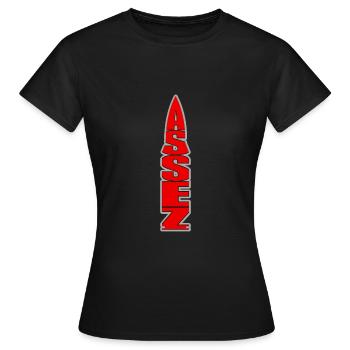 Cartouche ASSEZ - T-shirt Femme - noir - Devant - AI Model Female 172 dark (172cm)