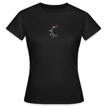 Motif de chaîne d’engrenage circulaire - T-shirt Femme - noir - Devant - AI Model Female 172 dark (172cm)