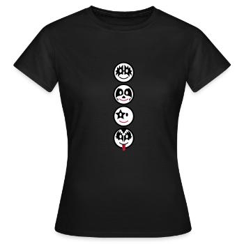 Smiley Kiss Icons (vertikal) 3c - T-shirt Femme - noir - Devant - AI Model Female 172 dark (172cm)