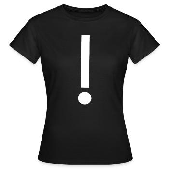 Modèle de modèle de point d’exclamation Modèle - T-shirt Femme - noir - Devant - AI Model Female 172 dark (172cm)