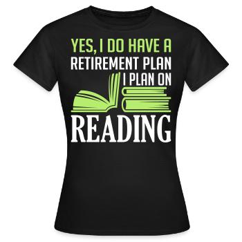 Plan sur la lecture - T-shirt Femme - noir - Devant - AI Model Female 172 dark (172cm)