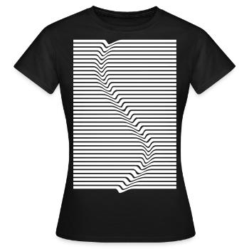 Abstract lines art surfing in the water - Women's T-Shirt - black - Front - AI Model Female 172 dark (172cm)