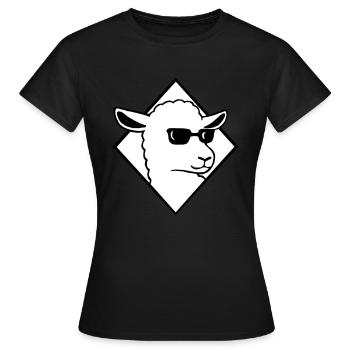 Schaf mit Sonnebrille Cooler Schafbock - Frauen T-Shirt - Schwarz - Vorne - AI Model Female 172 dark (172cm)