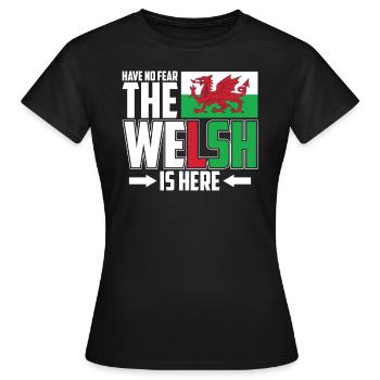 Wales - Women's T-Shirt - black - Front - AI Model Female 172 dark (172cm)