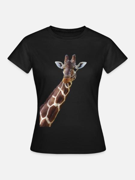 giraffe, Portrait - Frauen T-Shirt - Schwarz