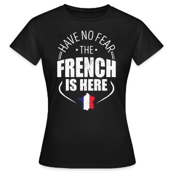 Habe keine Angst der Franzose ist da - Frauen T-Shirt - Schwarz - Vorne - AI Model Female 172 dark (172cm)