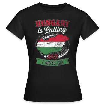 Hongrie - T-shirt Femme - noir - Devant - AI Model Female 172 dark (172cm)