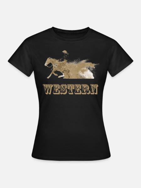 cavalier équitation western - T-shirt Femme - noir