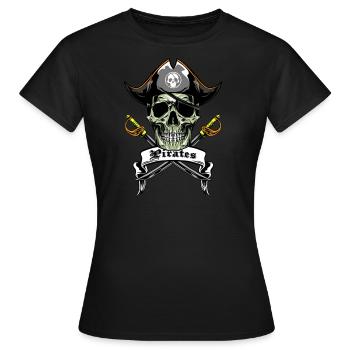 pirate - T-shirt Femme - noir - Devant - AI Model Female 172 dark (172cm)