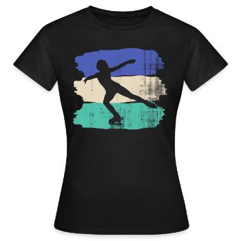 figure skating - Women's T-Shirt - black - Front - AI Model Female 172 dark (172cm)