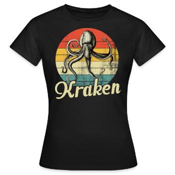 Kraken-Krake - Frauen T-Shirt - Schwarz - Vorne - AI Model Female 172 dark (172cm)