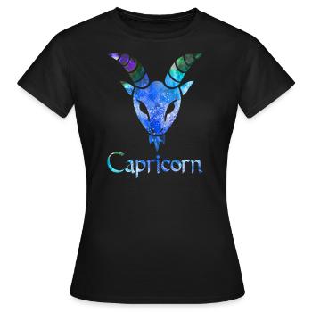 Capricorne - T-shirt Femme - noir - Devant - AI Model Female 172 dark (172cm)