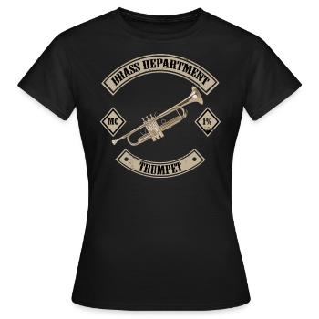 Trompete - Frauen T-Shirt - Schwarz - Vorne - AI Model Female 172 dark (172cm)
