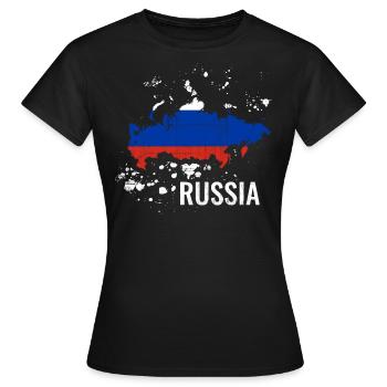 Russia - Women's T-Shirt - black - Front - AI Model Female 172 dark (172cm)