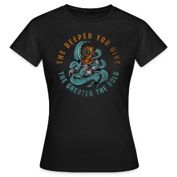 Diver diving - Women's T-Shirt - black - Front - AI Model Female 172 dark (172cm)