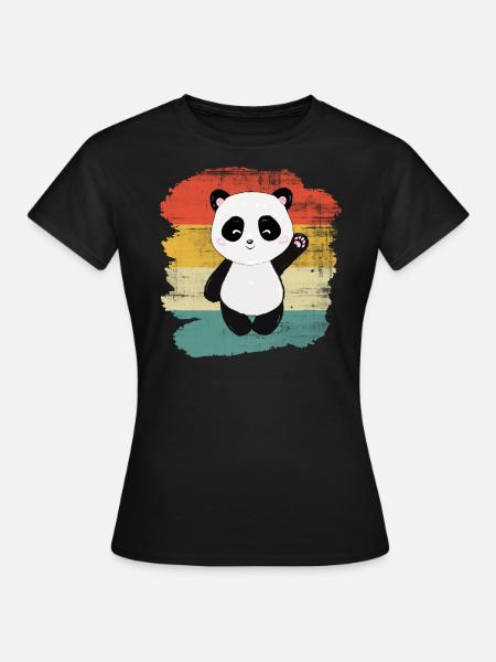 Pandabär - Frauen T-Shirt - Schwarz