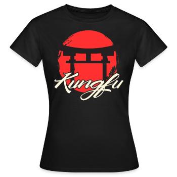 Kung fu - T-shirt Femme - noir - Devant - AI Model Female 172 dark (172cm)
