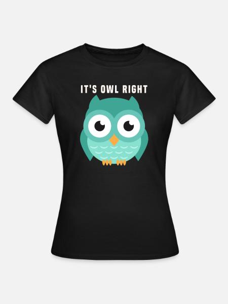 Eule - Frauen T-Shirt - Schwarz